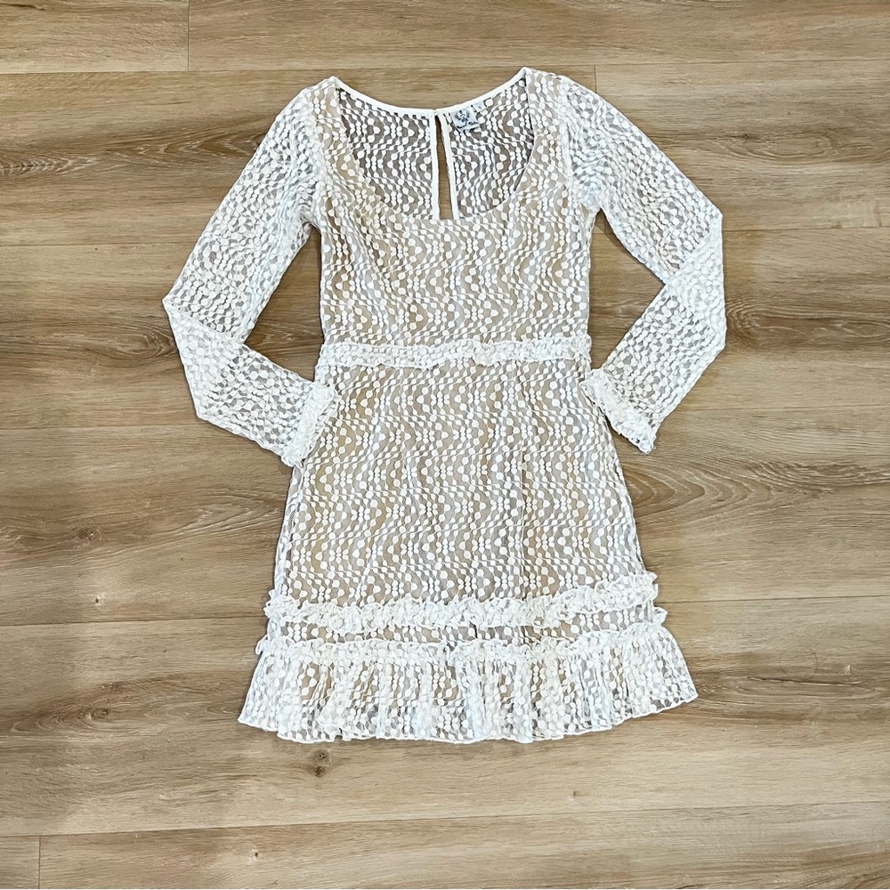 Angel Biba White Lace Mini Dress